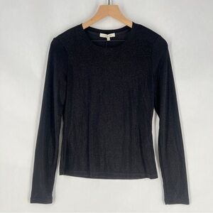 Koralline Elegant‎ Black Stretch Mesh Long Sleeve Women's Top NWT Size M